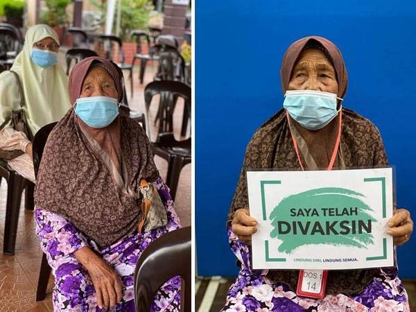 Tok Minah usia 102 tahun teruja terima vaksin Tok Minah usia 102 tahun teruja terima vaksin