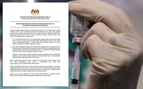 13 PPV di Lembah Klang boleh ‘walk-in’ mulai esok 13 PPV di Lembah Klang boleh ‘walk-in’ mulai esok