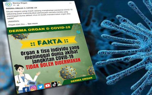 Organ, tisu individu meninggal akibat Covid-19 tidak boleh didermakan