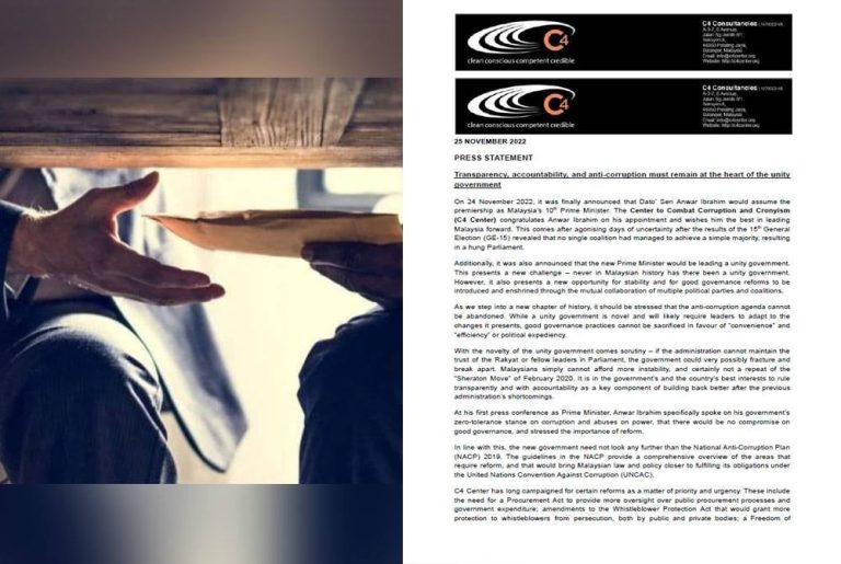 Jangan abaikan agenda perangi rasuah: C4 Jangan abaikan agenda perangi rasuah: C4